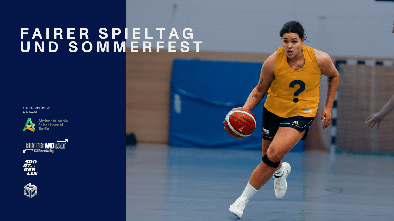 Fairer Spieltag 26 Plakat (Website) Fairer Spieltag mit Spielerin in gelben Trikot mit Fragezeichen